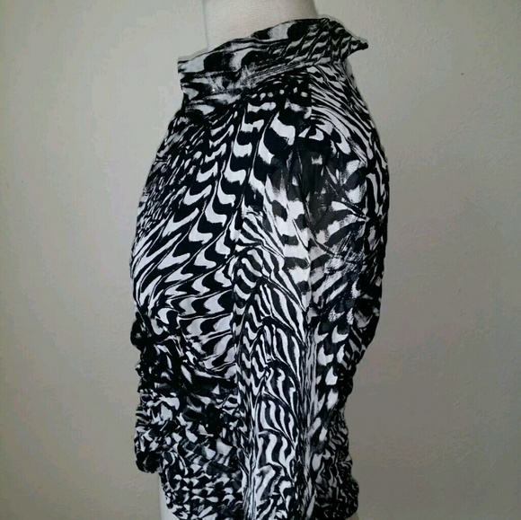 Veronique Young Ruched Zebra Print Blouse - Picture 8 of 8